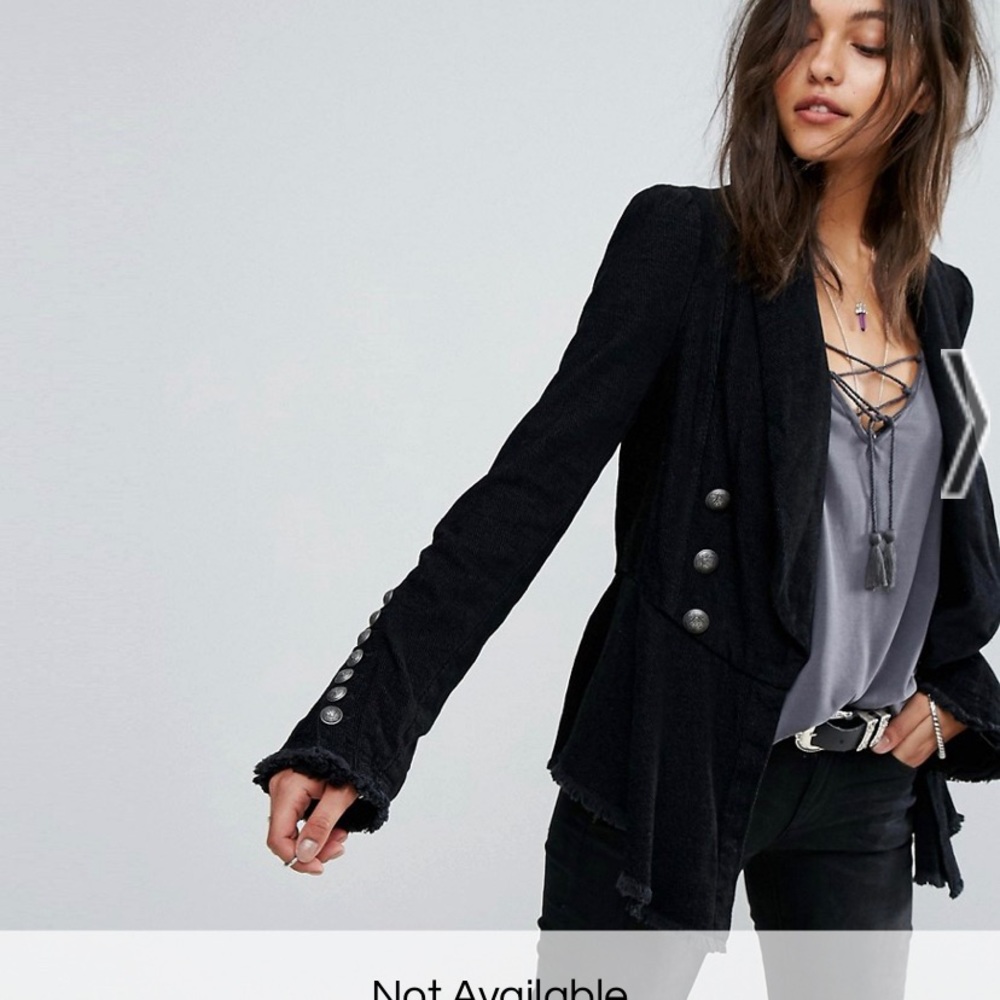 Free People Rayon Courduroy Bell Shaped Blazer